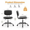 CAVINAS Home Office Desk Chairs, PU Leather Armless Desk Chair with Adjustable Height, 360° Swivel Office Chair, Small Task Chair with Wheels - 3 of 4