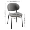 Grungis Boucle Fabric Kitchen Chairs Set of 4,Upholstered Armless Dining Chairs with Curved Back and Black Metal Legs for Dining Room,Kitchen - 3 of 4