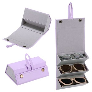 Unique Bargains Foldable 3-slot Travel Sunglasses Eyewear Organizer - 1 of 4