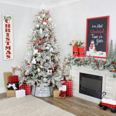 Galvanized Metal Christmas Tree Collar with Fresh Cut Design