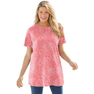 Woman Within Perfect Printed Crewneck Tunic - 1 of 4