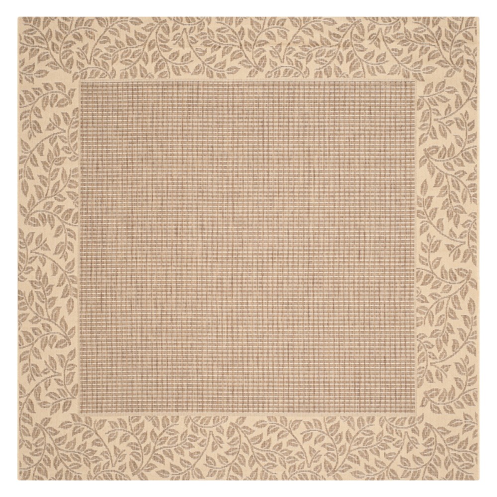 6'7X6'7in Square Aalborg Patio Rug Brown/Natural - Safavieh