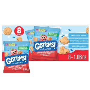 Gerber Get'ems Ocean World Cookies On-the-Go Baby Snacks - Pumpkin Apple Cinnamon - 8pk/0.53lb - 1 of 4