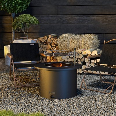 Coolbibila 2-in-1 Portable Stainless Steel Smokeless Wood Burning Fire Pit Table,BBQ Grill,Low Smoke Camping Bonfire Stove with Grill Grate