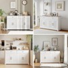Sideboard Buffet Cabinet with Storage, Kitchen Storage Cabinets with Adjustable Shelf, Wooden Sideboard Coffee Bar with Drawers & Doors, White - 2 of 4