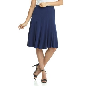 Rekucci Women's Ease into Comfort Flared Knit Skirt – Pull-On Style with Tummy Control and Flattering Flared Hem - 1 of 4