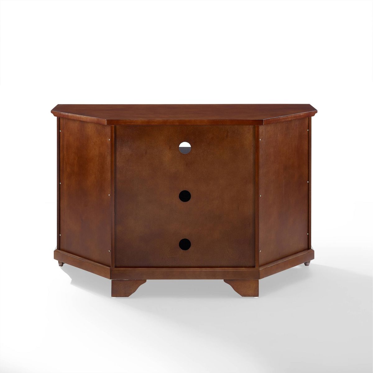 Walnut brown TV stand from the front view