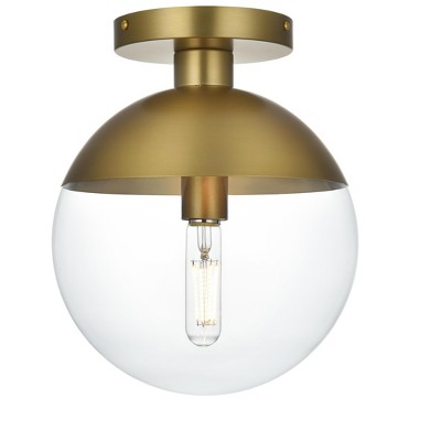 Elegant Lighting Eclipse 10 Inch Flush Mount Clear Shade in Chrome
