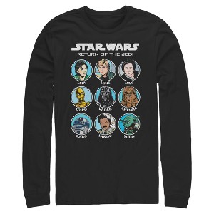 Mens Star Wars Cartoon Portraits Long Sleeve Shirt - 1 of 4