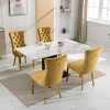 Modern Velvet Tufted Dining Chair Set of 2 with Nailhead Trim and Golden Metal Legs for Dining Room-Baofuwish - 3 of 4