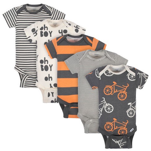 Gerber Baby Boys' 5-pack Short Sleeve Bodysuits, Bicycle, Newborn : Target