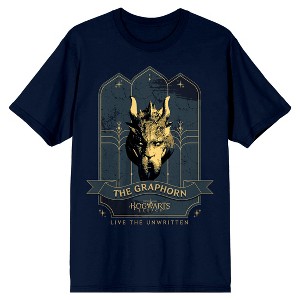 Hogwarts Legacy Graphorn Live The Unwritten Crew Neck Short Sleeve Navy Men's T-shirt - 1 of 3