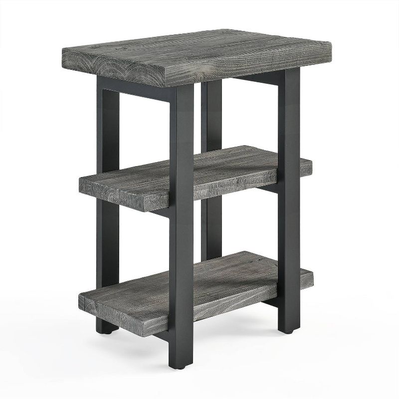 Pomona Metal and Reclaimed Wood 2 Shelf End Table Slate Gray - Alaterre Furniture, 1 of 8