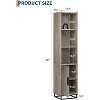 70" Tall Bathroom Cabinet, Modern Farmhouse Grey Storage, Metal Base & Adjustable Shelf, Open Organizer for Small Spaces, Laundry Room - 2 of 4