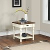Joanna End Table Ivory/Mocha - Steve Silver Co.: Farmhouse Style, Rubberwood Frame, MDF Veneer Top - 2 of 4