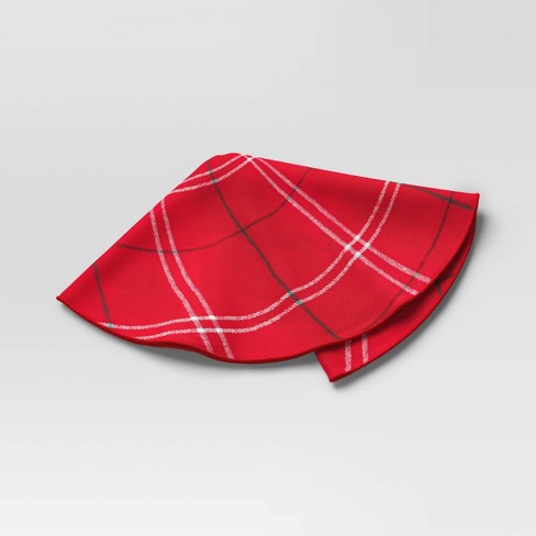 16 Plaid Fabric Mini Christmas Tree Skirt Red Wondershop Target