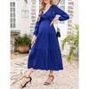 LXT-Women's Tiered Ruffle Hem Maxi Dress with Belt for Baby Shower - 3 of 4