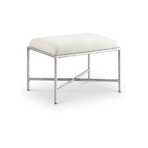 Meridian Furniture,Valley Chenille Fabric Bench - 1 of 4