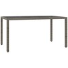 vidaXL 5 Piece Patio Dining Set - Gray PE Rattan & Cushions - Tempered Glass Table - UV Resistant - 59.1"x35.4"x29.5" - 4 of 4