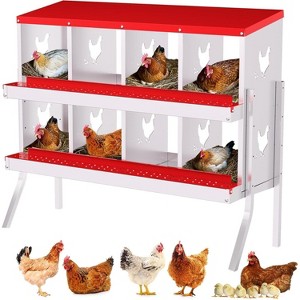 Chicken Nesting Box, 10/8/6 Hole Chicken Nesting Box for Hens - Heavy Duty Laying Box with Egg Collection System, Easy Clean & Tool-Free Assembly - 1 of 1