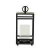 Olivia & May 18.5" x 8" Round Glass/Metal Candle Holder Black: Traditional Style, Matte Finish, Tabletop Lantern - image 4 of 4