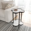 Royal Hampton, Chloe Side End Table, Genuine Marble Clover Shape Top With Iron Frame - 3 of 4