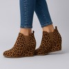 Dunes Women's Zoey Wedge Bootie, Soft Vegan Suede, Easy Slip-On Design, Memory Foam, Wide Widths Available - 3 of 4