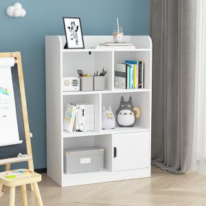 Lycvki Kids Freestanding Bookshelf with 6 Compartments and Cube Organizer - 1 of 4