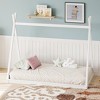 KTMBDW Twin Size Floor Bed Frame for Kids, Wood Montessori Floor Bed, Twin House Bed for Kids Girls Boys, Twin Tent beds, White - 3 of 4