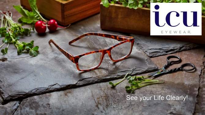 ICU Eyewear Los Angeles Rectangle Reading Glasses - Purple, 2 of 7, play video
