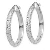 Black Bow Jewelry 3.5mm, Diamond Cut 14k White Gold Round Hoop Earrings, 28mm - 2 of 4