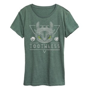 Women's - How to Train Your Dragon - Toothless Line Art Short Sleeve Graphic T-Shirt - 1 of 4
