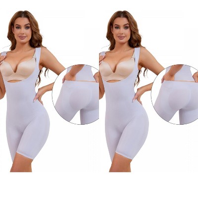 INSPIRE CHIC 2 Pcs Women's Butt Lifter Thigh Slimmers Bust Back Support Body Shapers