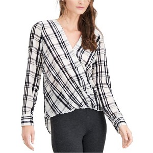 I.N.C International Concepts Womens Velvet Plaid Pullover Blouse, White, X-Large - 1 of 1