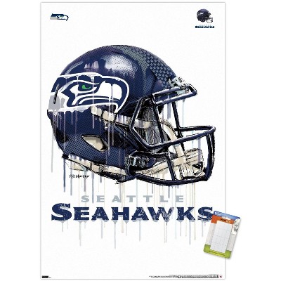 Trends International NFL Seattle Seahawks - Drip Helmet 20 Unframed Wall  Poster Print White Mounts Bundle 14.725 x 22.375