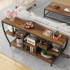 Gulches Industrial Console Table, 7-Tier Storage, Metal Frame, Rustic Brown, 70.9", Sofa/Entryway/TV Stand - 3 of 4