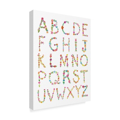 Trademark Fine Art -Farida Zaman 'Floral Alphabet' Canvas Art