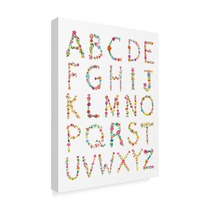 Trademark Fine Art -Farida Zaman 'Floral Alphabet' Canvas Art - 1 of 3