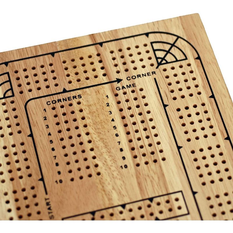 WE Games Classic Solid Wood, 4 Track Cribbage Board, 2 of 6