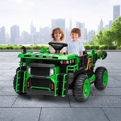 Heavy Duty 24V Ride on Dump Truck for Kids,Iron Frame Remote Controlled 2 Seater Electric Construction Vehicle
