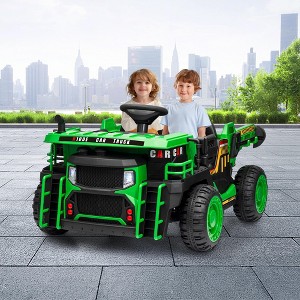 Heavy Duty 24V Ride on Dump Truck for Kids,Iron Frame Remote Controlled 2 Seater Electric Construction Vehicle - 1 of 4