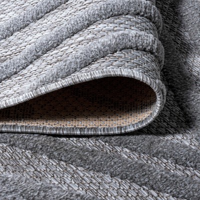 Handwoven Light Gray Moroccan Geometric 5' Square Area Rug