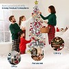 Garvee Flocked Christmas tree, Prelit Snowy Tree with 8 Modes, Foldable Stand, Foot Pedal, Holiday Home Decoration, White Flock - 4 of 4