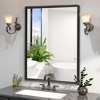 Bathroom Wall Mirrors 48x30 Inch Wall Mounted Hanging Plates Mirror Modern Metal Framed Rectangular Mirror - 2 of 4