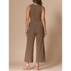 INSPIRE CHIC Women's Dressy Casual One Piece Outfits Sleeveless Crewneck Wide Leg Summer Jumpsuit - 3 of 4
