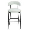 SKRAN 2pcs - Counter Height Bar Stools Set,Teddy fabric cover kitchen island counter, with Black Metal Legs & Footrest, for Kitchen,Living Room,Pub - 2 of 4