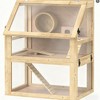 Aortzio 23.6"W 3-Tier Wooden Hamster Cage&Detachable Bottom with Play Area - 2 of 4