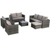 CAVINAS 6 Piece Patio Furniture Set, All Weather Patio Sectional Sofa Set with Glass Table, Cushions and Pillows, Light Gray - 4 of 4