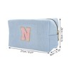 Unique Bargains Corduroy Rectangular Letter Makeup Bag Sky Blue 1 Pc - 2 of 4