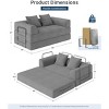 GYIIYUO 70" Convertible Sofa Bed with Pillows, Corduroy Folding Sleeper Sofa, No Assembly Required - 3 of 4